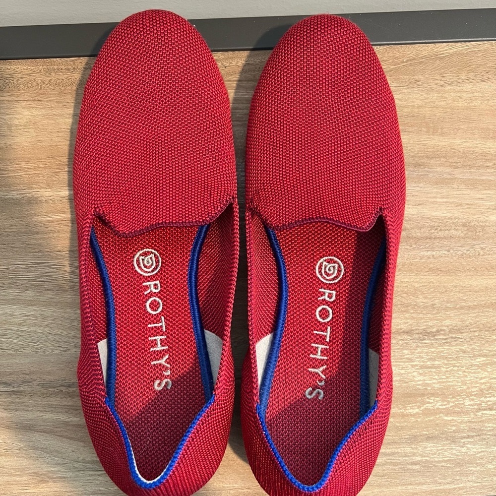 Red Knit Loafers